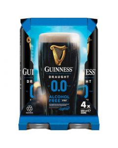 GUINNESS ZERO NON ALCOHOLIC DRAFT 16oz 4PK CANS