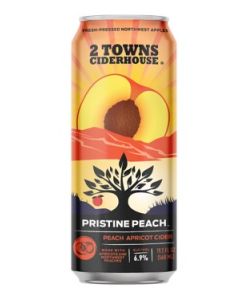 2 TOWNS PRISTINE PEACH APRICOT CIDER 19oz SINGLE CAN