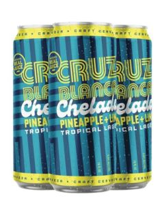 CRUZ BLANCA CHELADA PINEAPPLE & LIME TROPICAL LAGER 16oz 4PK CANS