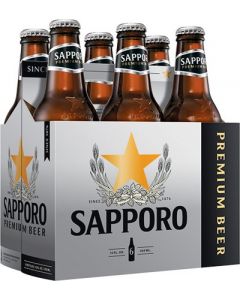 SAPPORO DRAFT LAGER 12oz 6PK BOTTLES