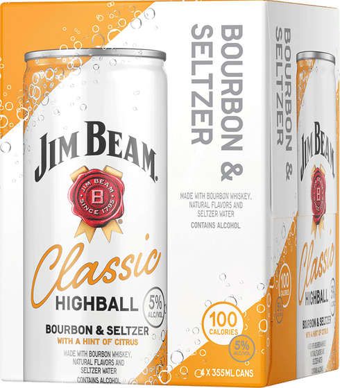 Jim Beam Bourbon Seltzer 12 Oz 4pk